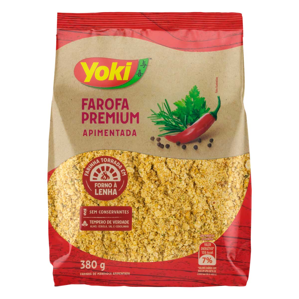 Farofa de Mandioca Apimentada Yoki Premium 380g