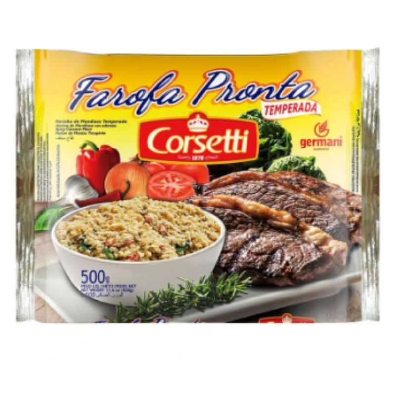 Farofa pronta aluminizada corsetti 500g