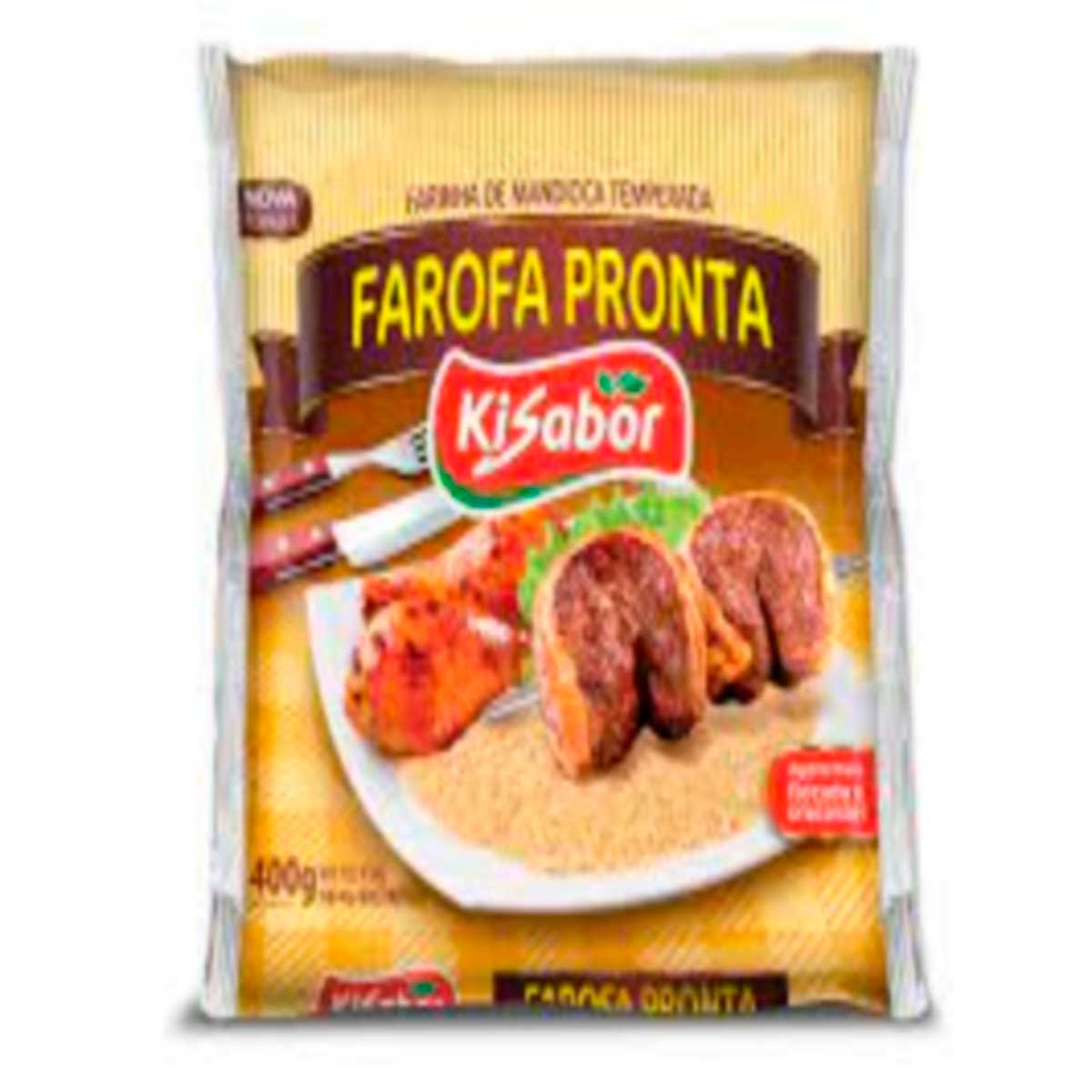 Farofa Pronta de Mandioca temperada Kisabor 400 g