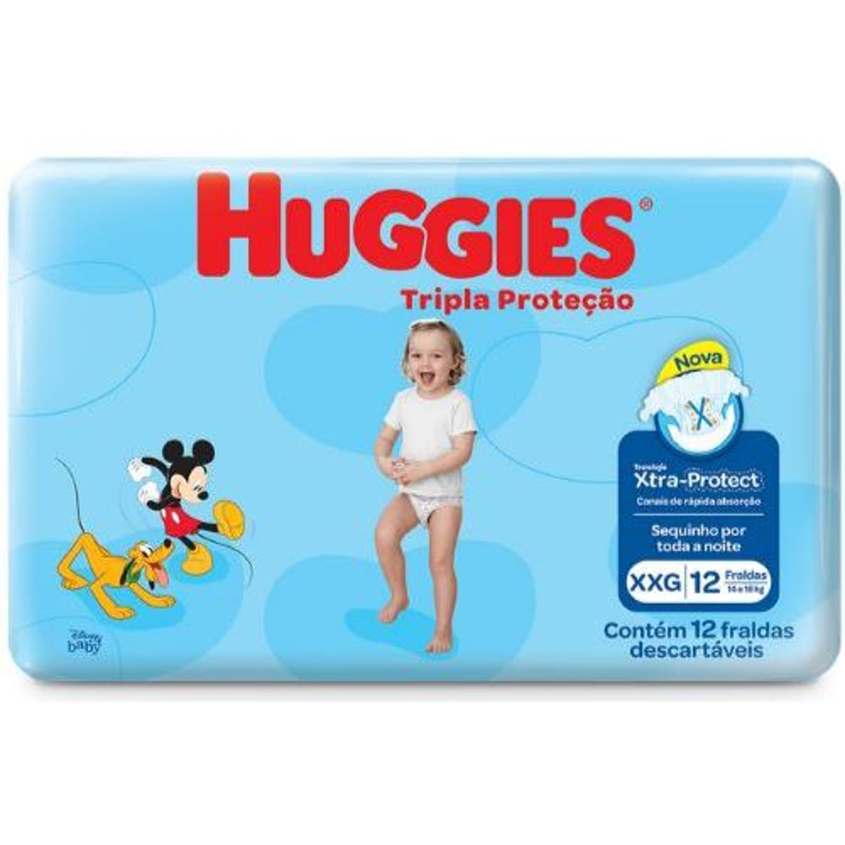 Fralda Huggies Tripla Proteção Jumbinho Tamanho XG com 12 Tiras