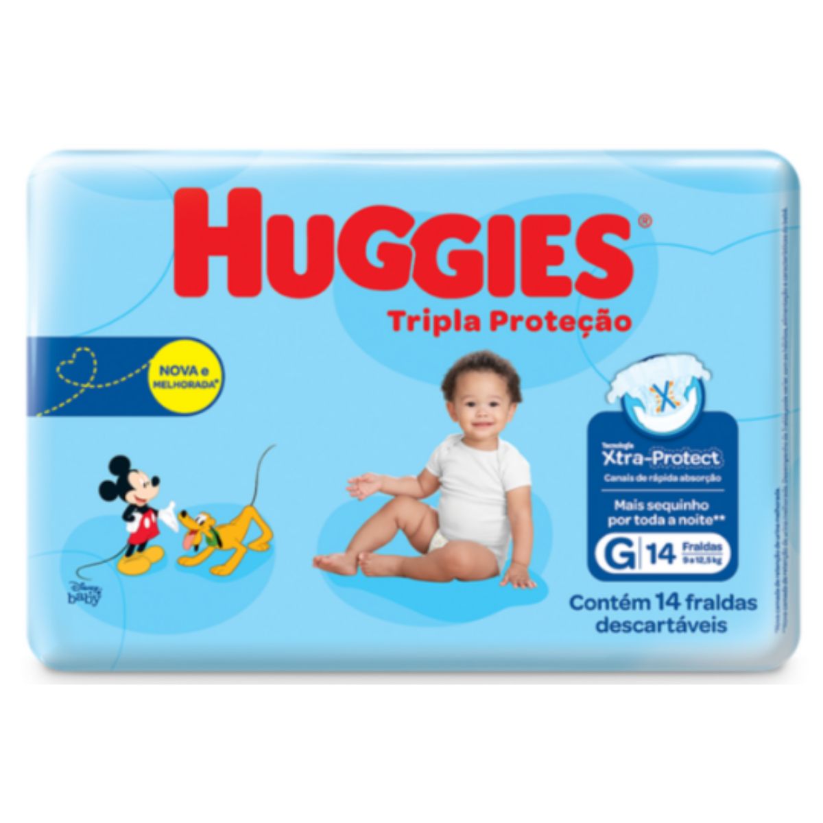 Fralda Descartavél Huggies Tamanho G Tripla Proteção Jumbinho com 14 Unidades