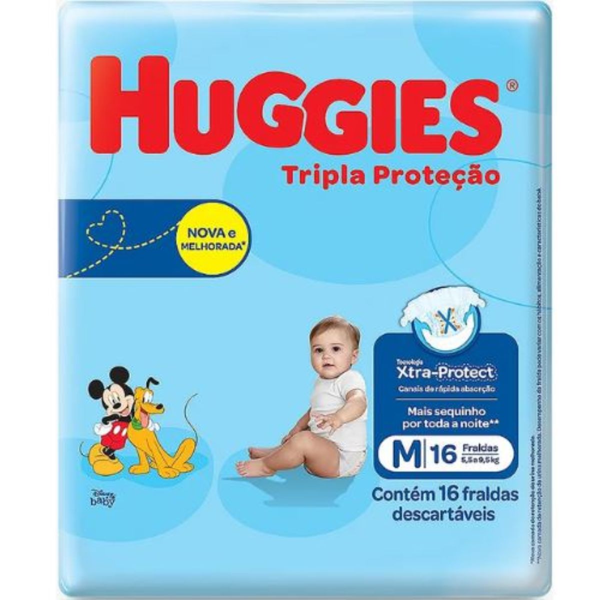 Fralda Descartavél Huggies Tamanho M Tripla Proteção Jumbinho com 16 Unidades