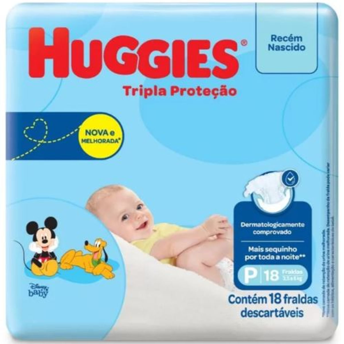 Fralda Huggies Tripla Proteção Jumbinho Tamanho P com 18 Tiras