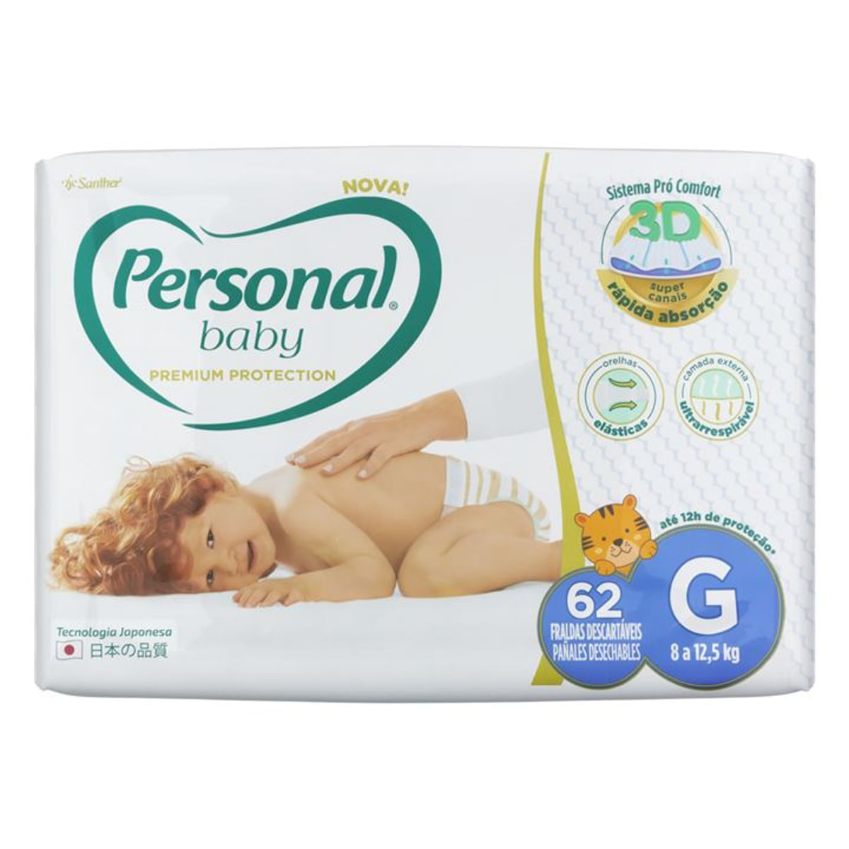 Fralda Descartável Personal Baby Premiun G 62 Unidades