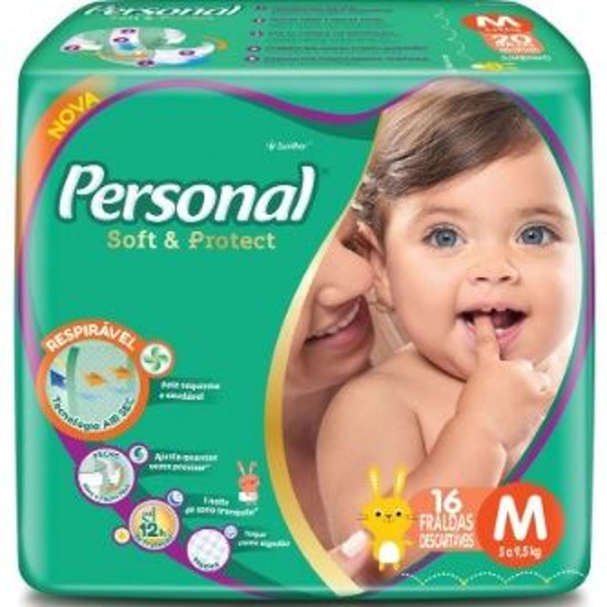 Fralda Descartavel Personal Soft Protect Jumbo M 6 un