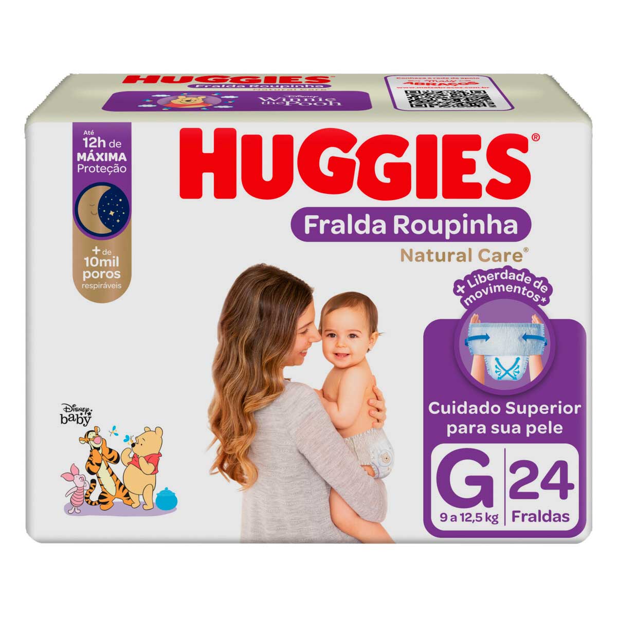 Fralda Descartável Infantil Roupinha Huggies Natural Care G 9 a 12,5Kg 24 Unidades