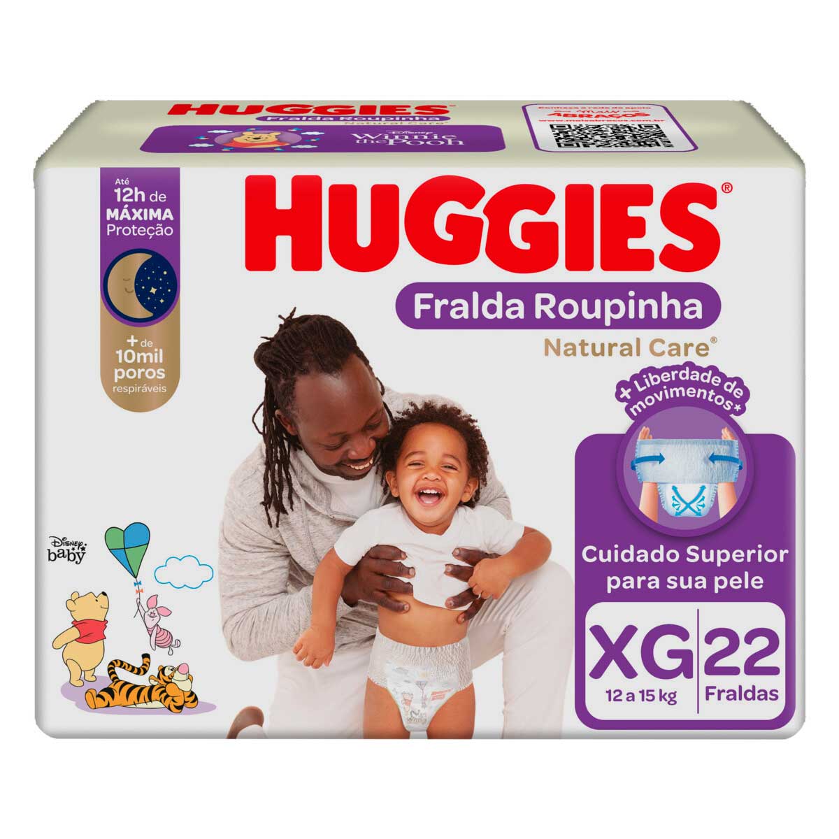 Fralda Descartável Infantil Roupinha Huggies Natural Care XG 12 a 15Kg 22 Unidades