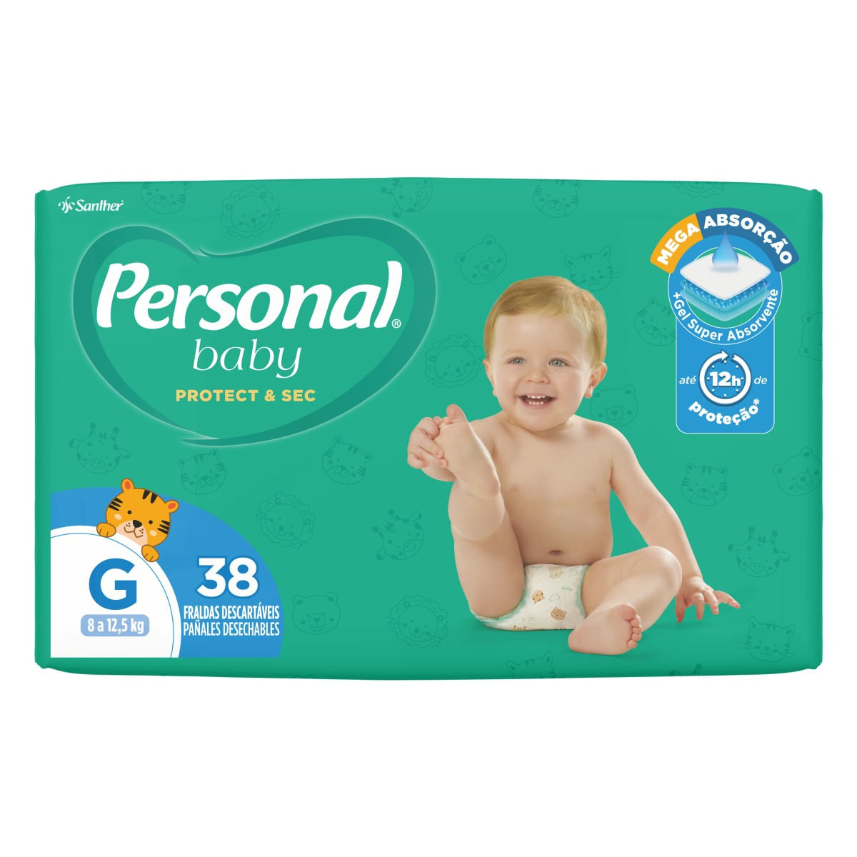 Fralda Descartável Personal Baby Protetc e Sec G Pacote 38 Unidades