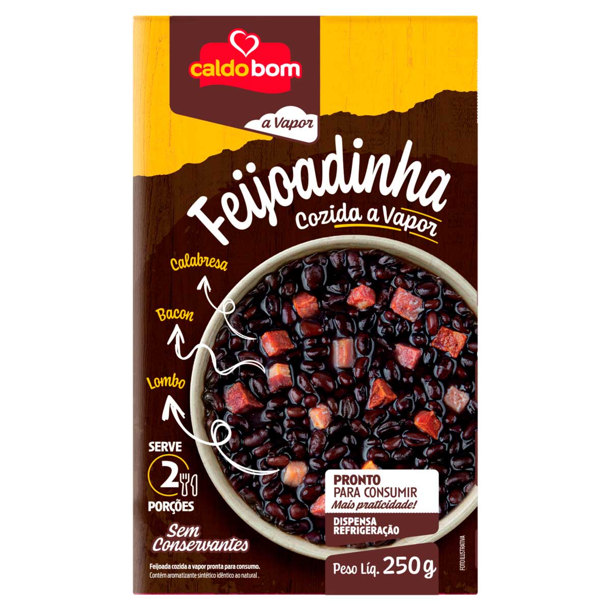 Feijoadinha Cozida no Vapor Caldo Bom 250g