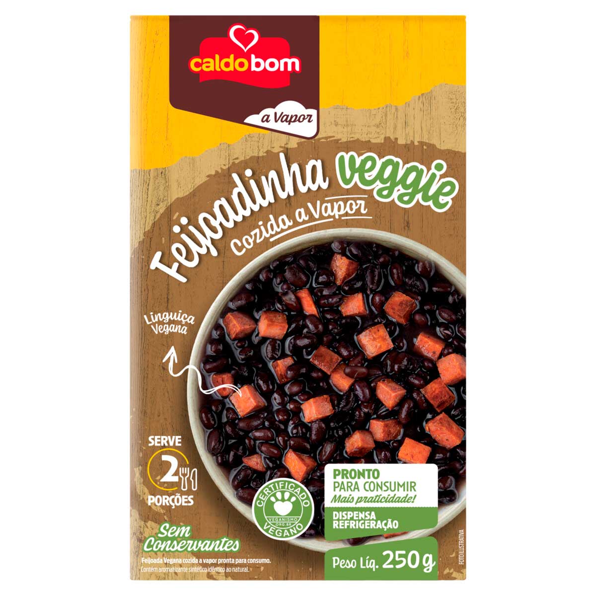 Feijoadinha Cozida no Vapor Vegana Caldo Bom 250g