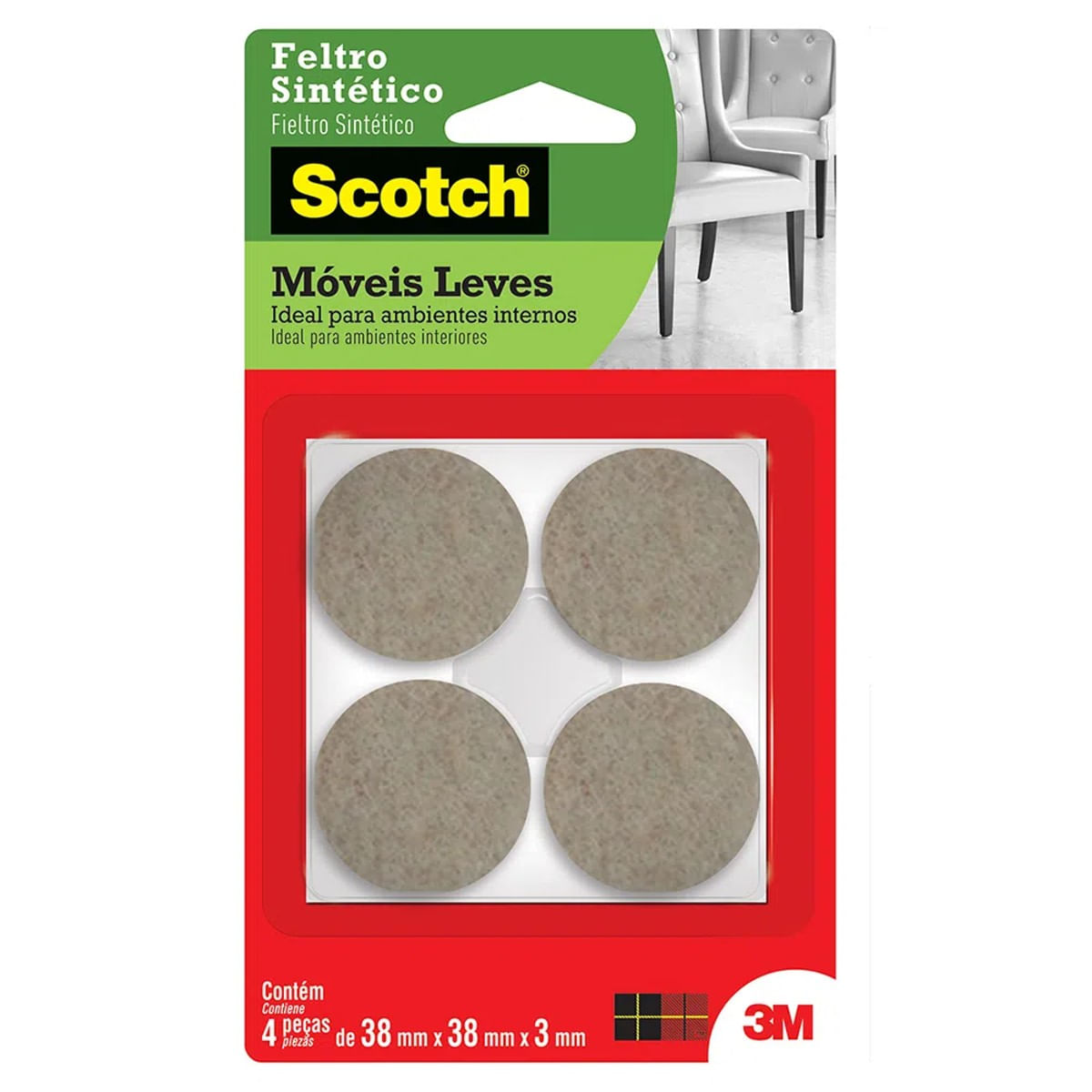 Feltro Sintético 3M Scotch Grande Marrom 4 un