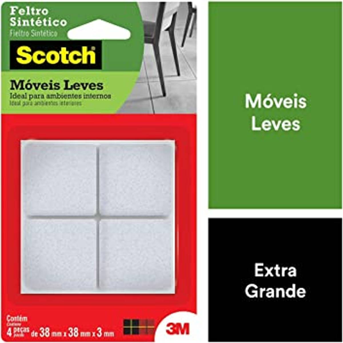 Feltro Sintético Quadrado 3M Scotch para Móveis Leves Branco