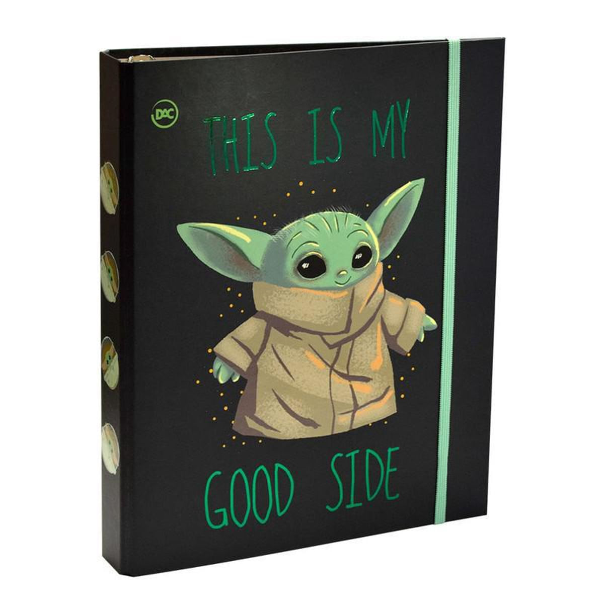 Fichário Capa Dura  Star Wars Baby Yoda Dac Preto