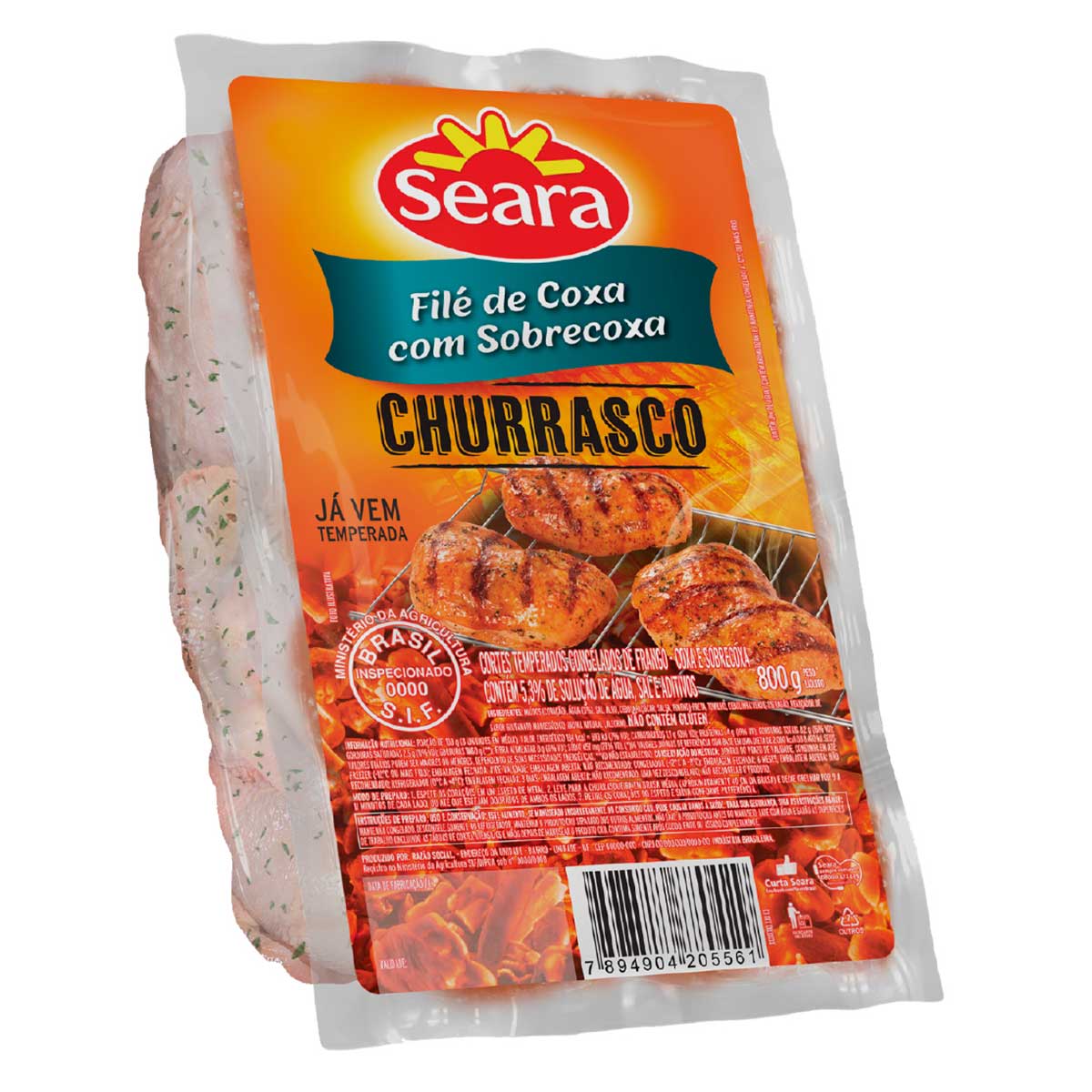 Filé de Coxa com Sobrecoxa Temperada Churrasco Seara 800g