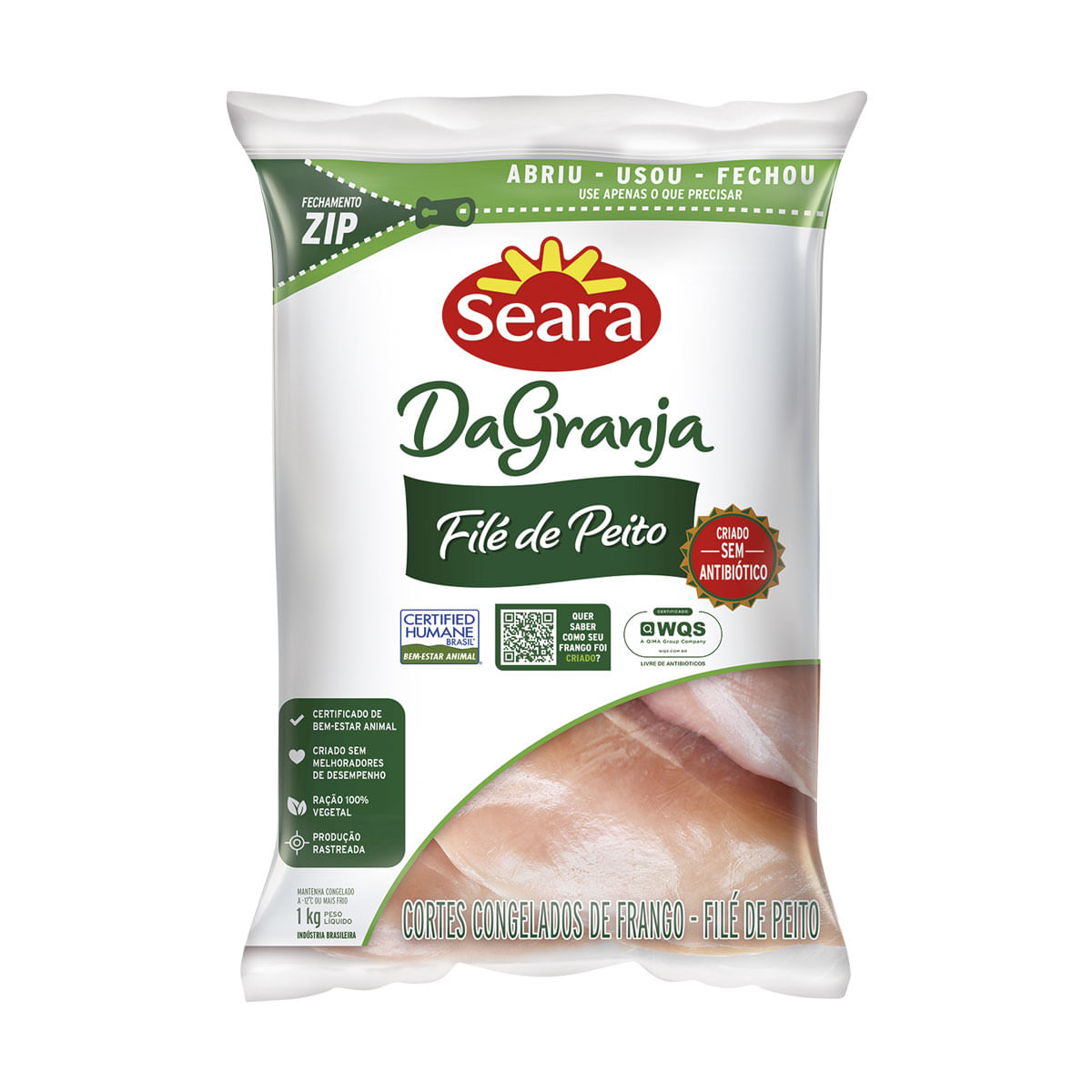 Filé de Frango Peito Congelado sem Osso Seara 1Kg