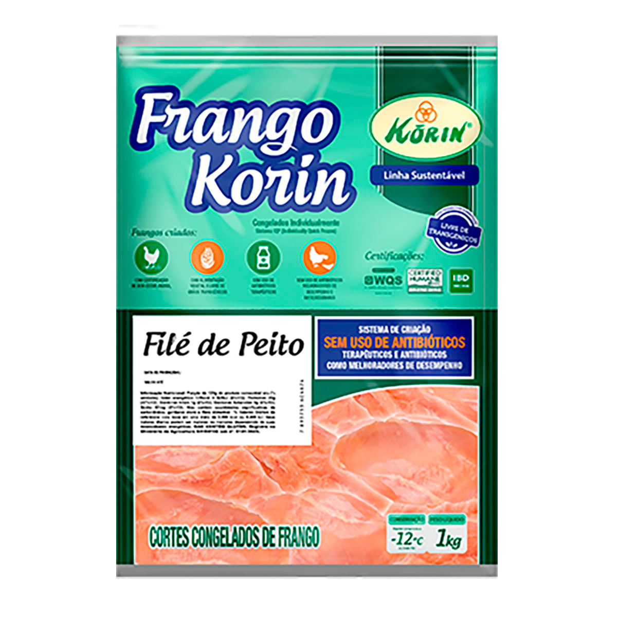 Filé de Peito Congelado Korin 1 Kg