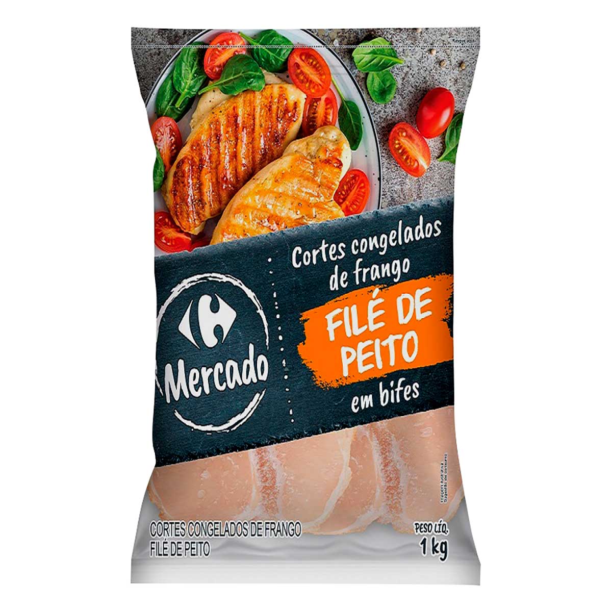 Filé de Peito de Frango em Bifes Congelado Mercado Carrefour 1Kg