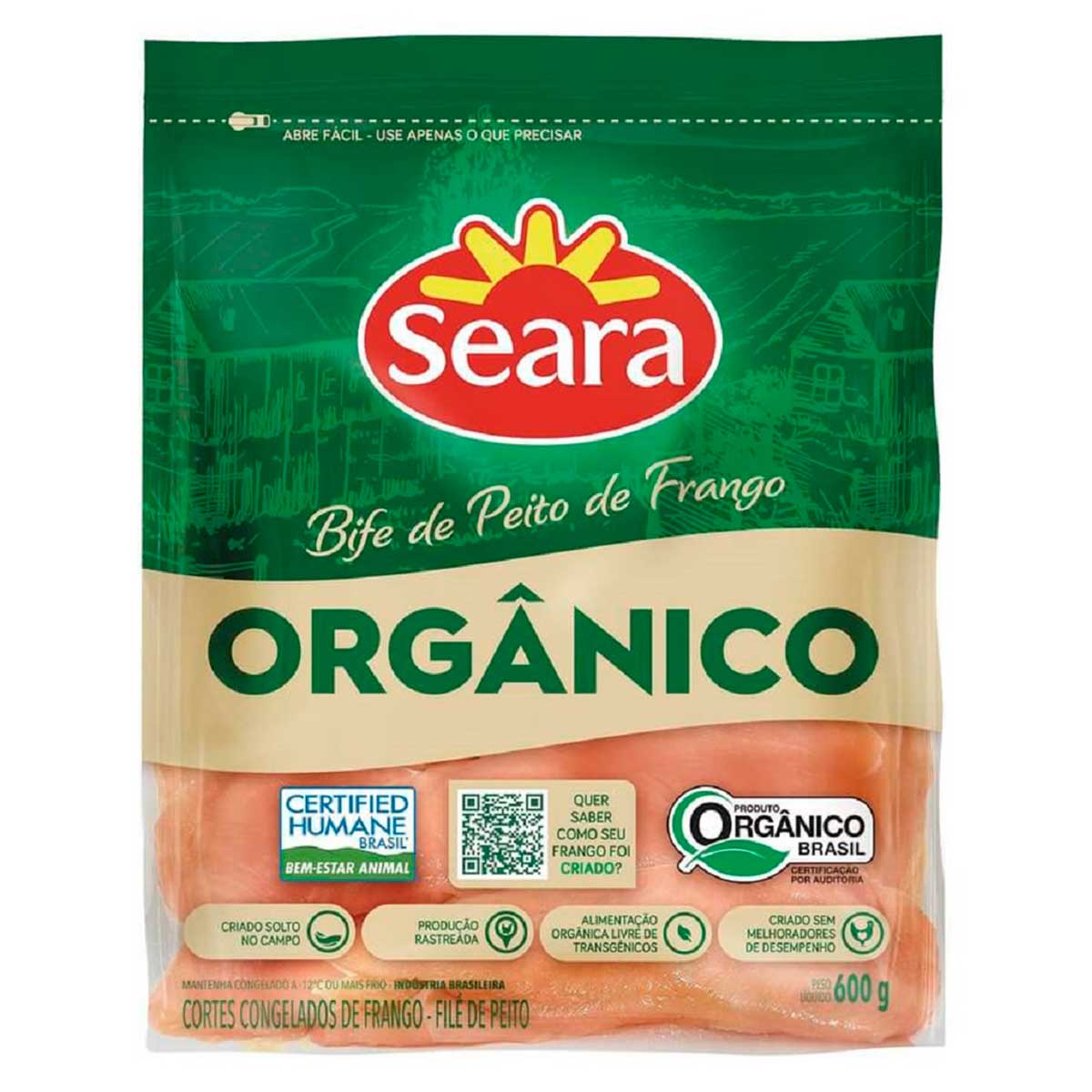 Filé de Peito em Bifes Orgânico Seara 600g