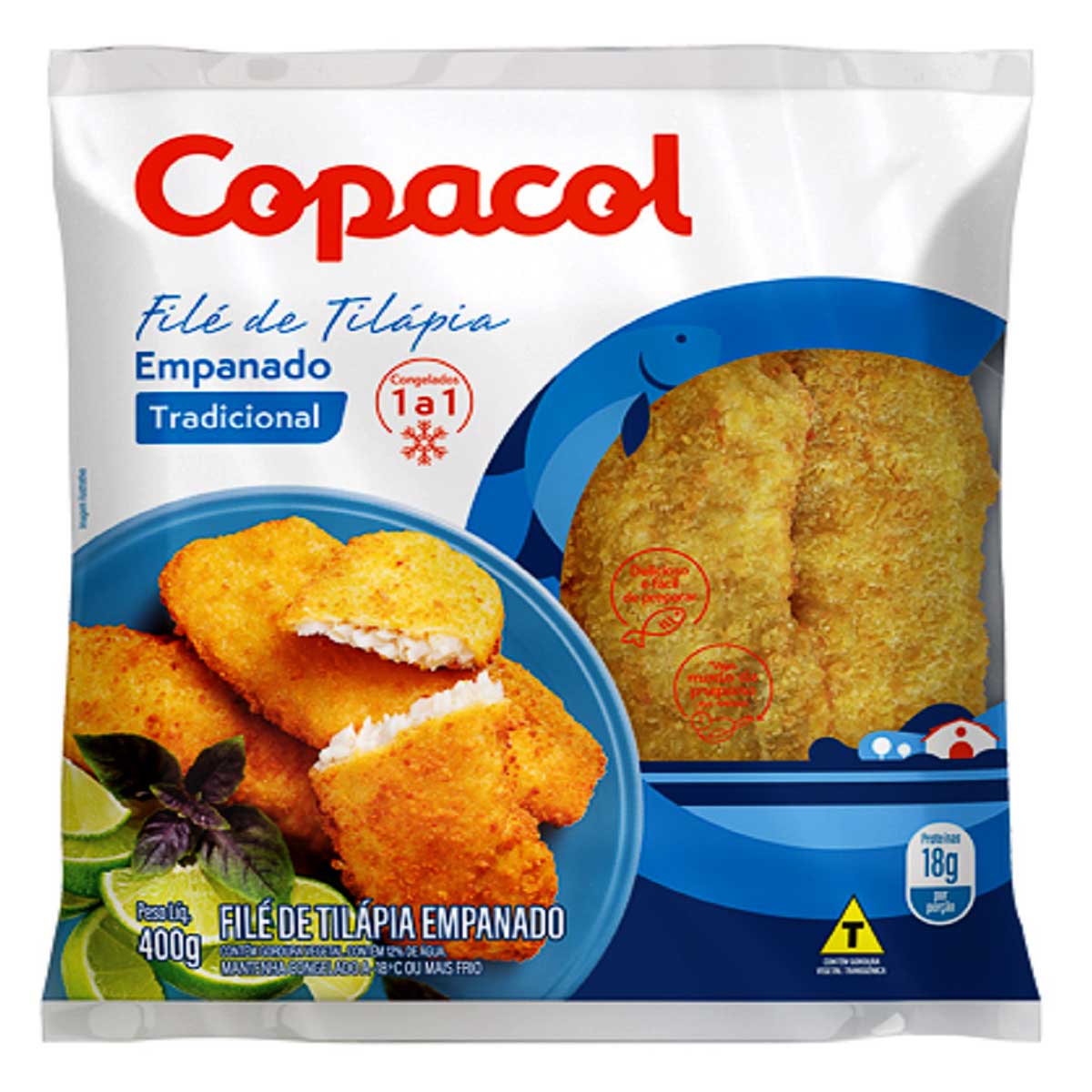 Filé de Tilápia Empanado Congelado Copacol 400g