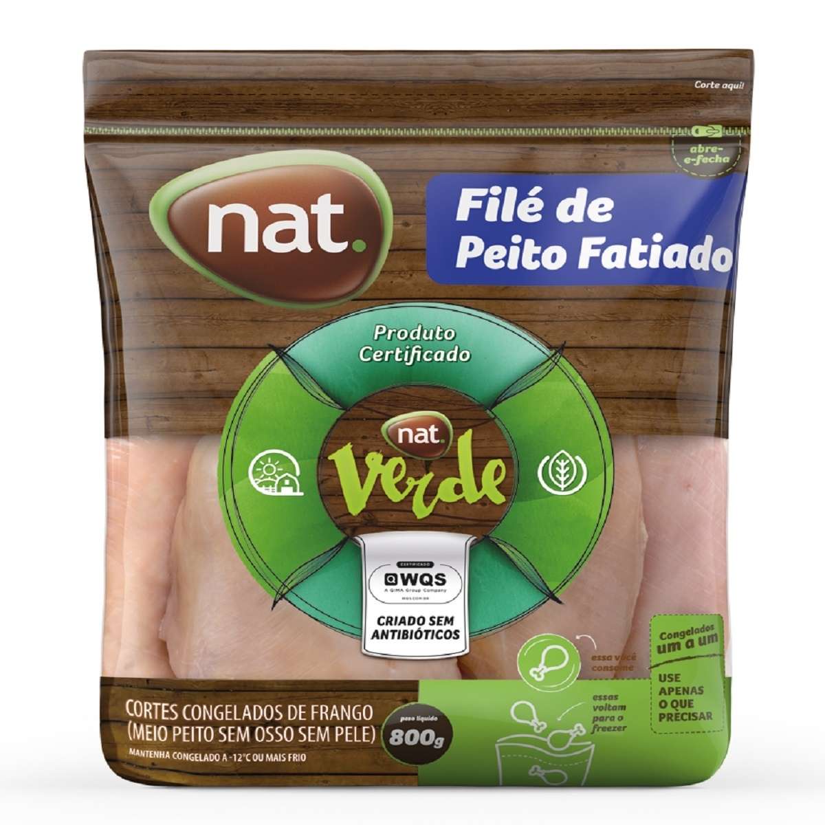 File de Peito Congelado Iqf Nat Verde 800 g