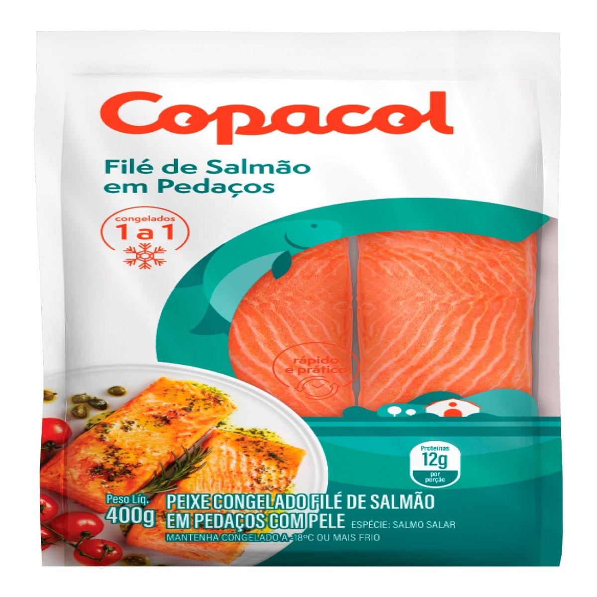 Filé de Salmão Congelado Copacol 400 g