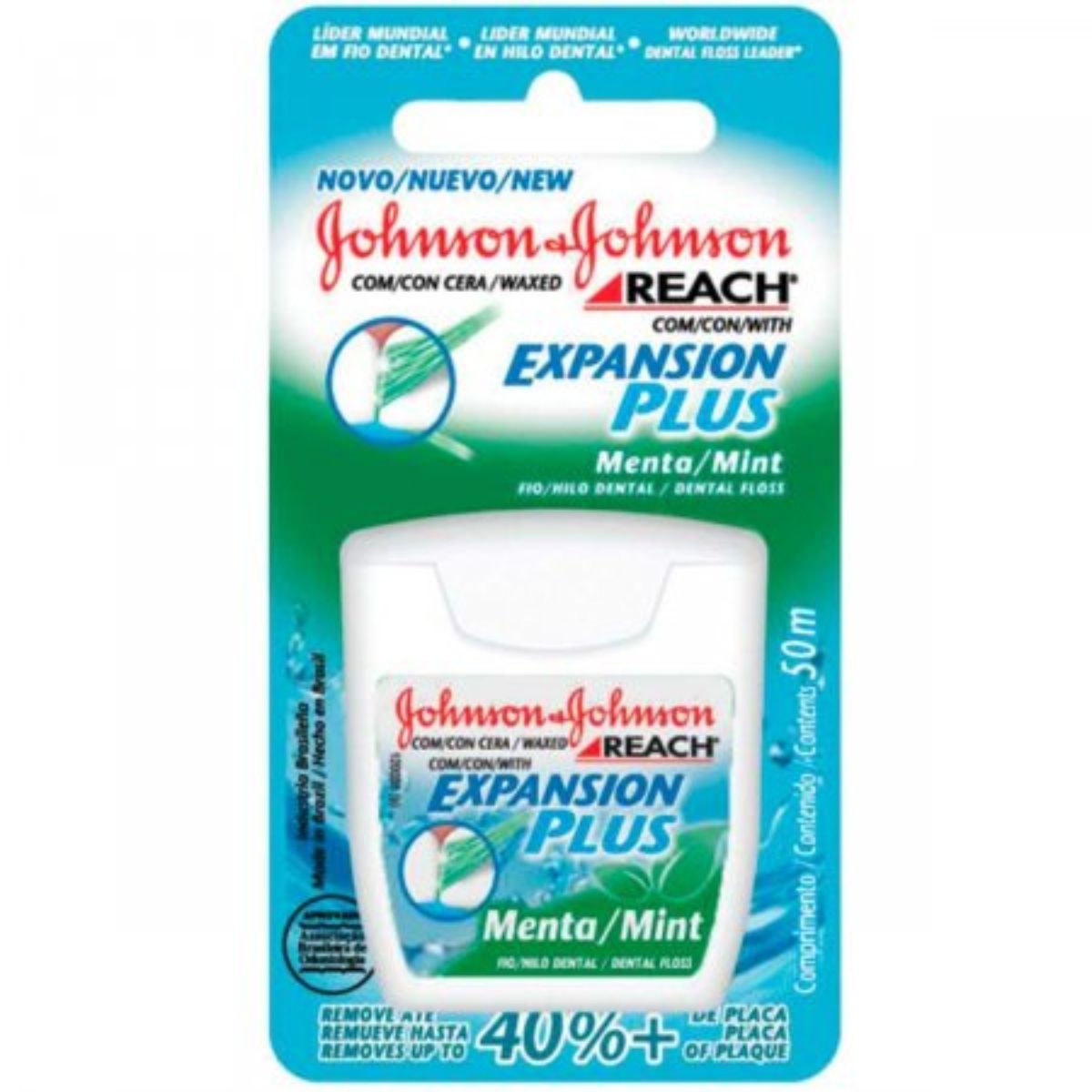 Fio Dental Johnson&apos;s Reach Expansion Plus Sabor Menta Com 50 Metros