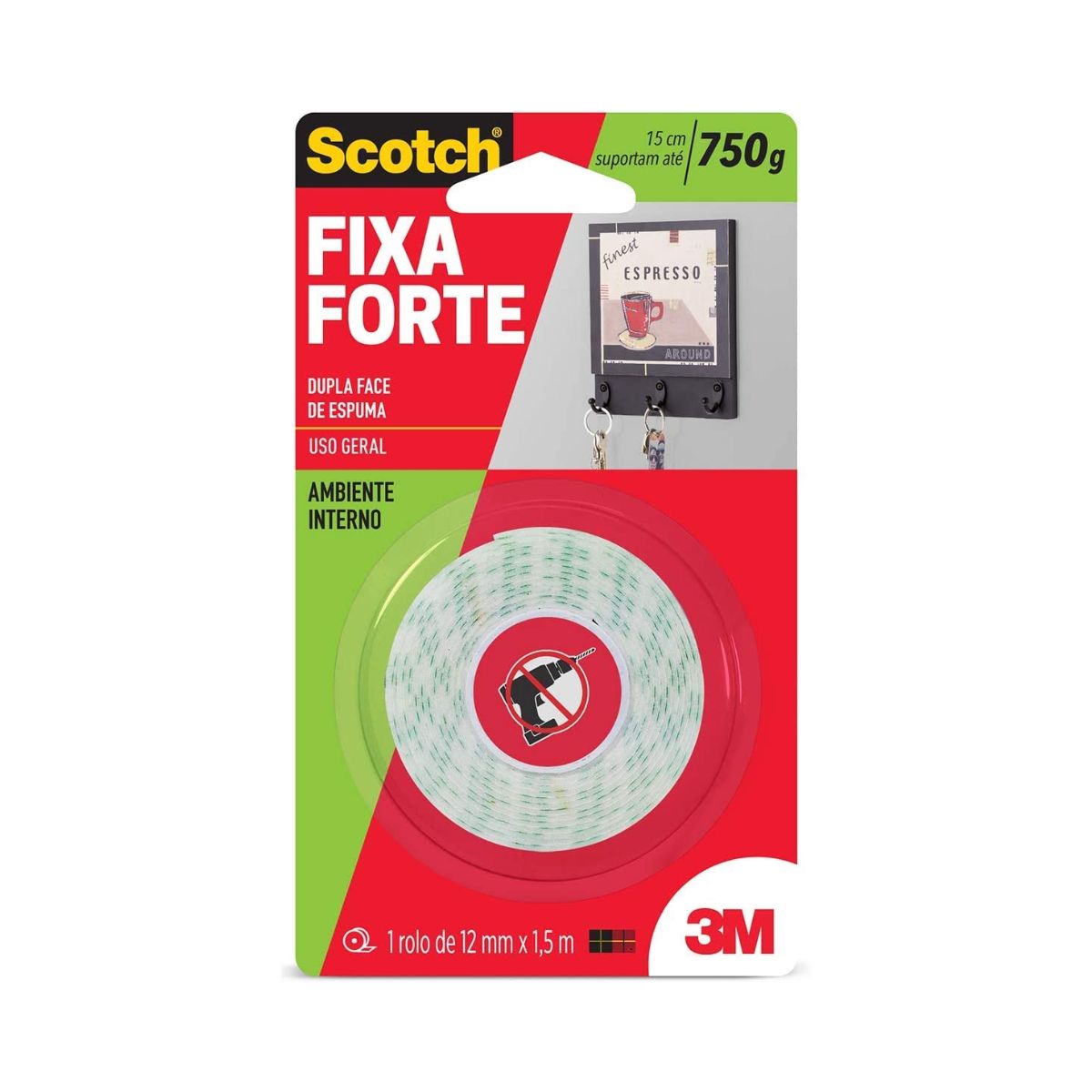 Fita Dupla Face Scotch 3M 12MM X 15M