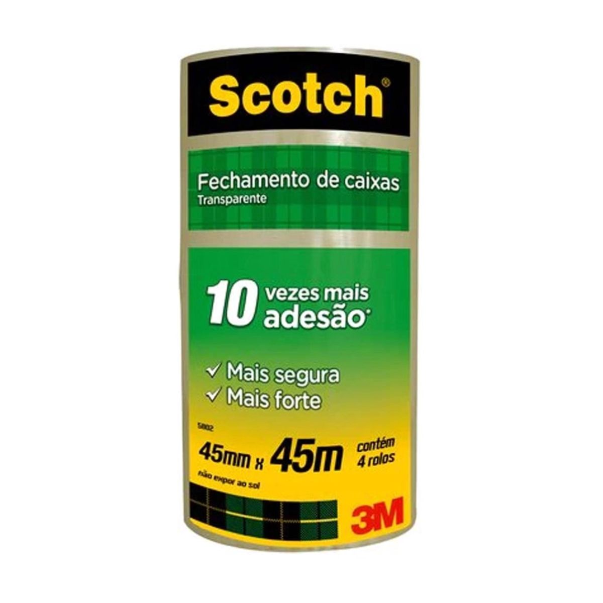 Fita para Empacotamento Transparente Scotch 3M 45MMX45M 4UN