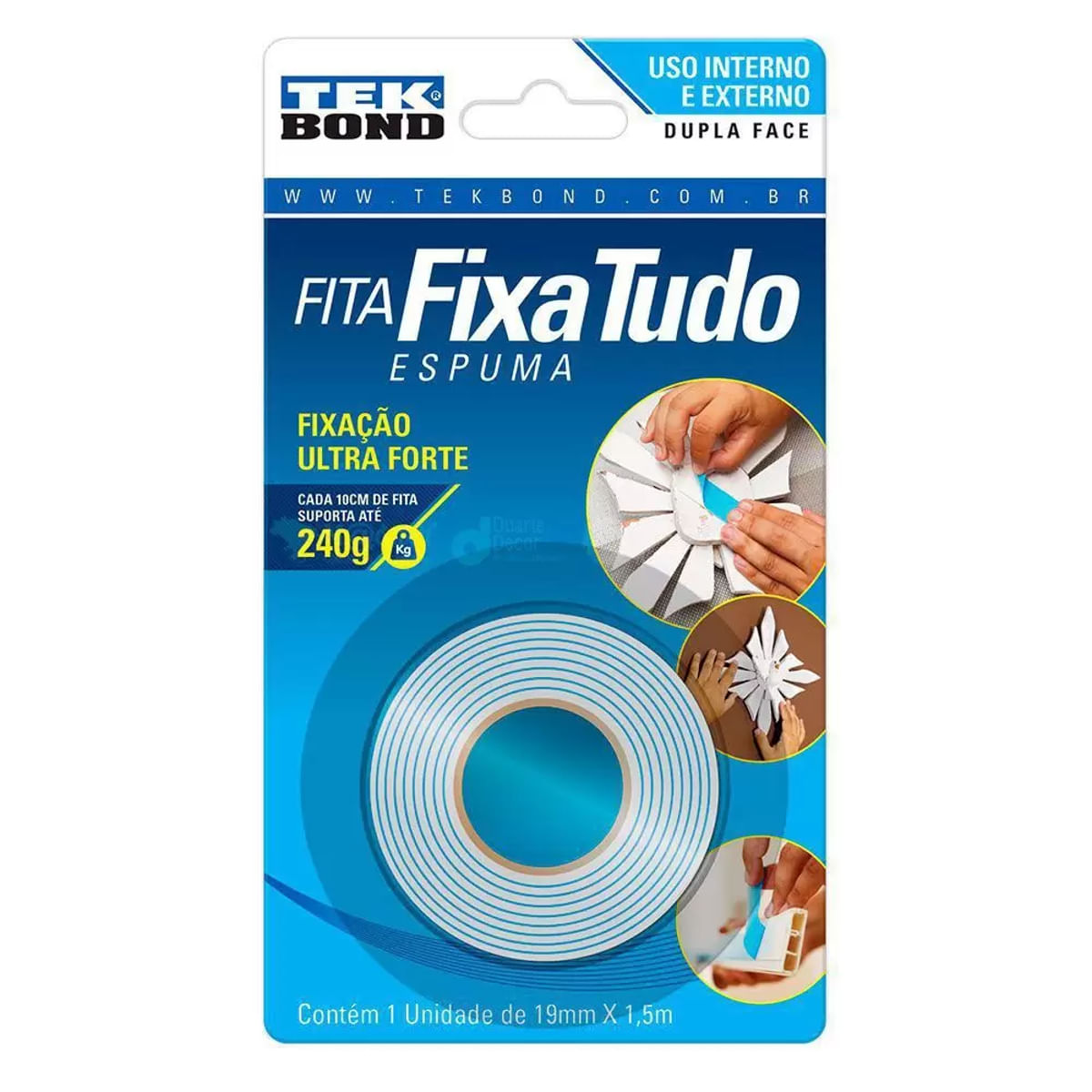 Fita Espuma Dupla Face Tekbond 19 mm x 15 m