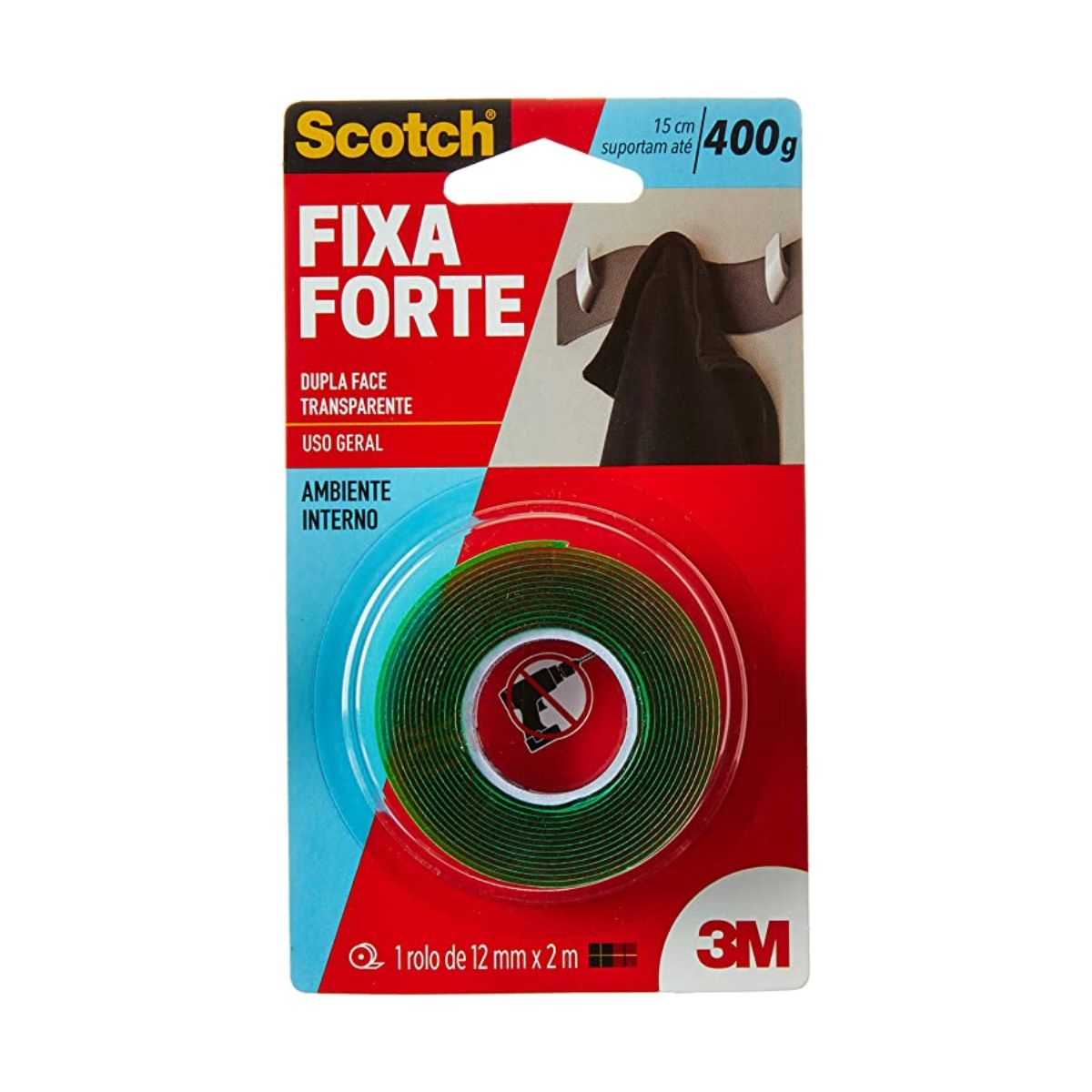 Fita Fixa Forte Scotch 3M 12mm x 2m