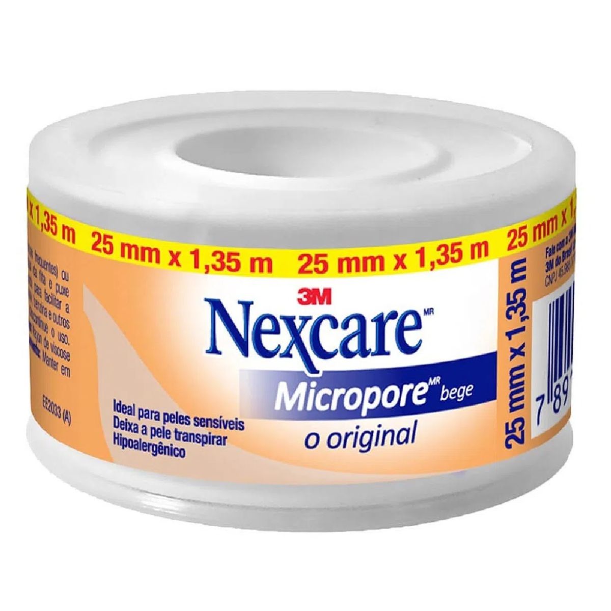 Fita Micropore Nexcare Bege 3M 25 mm x 1,35 mm