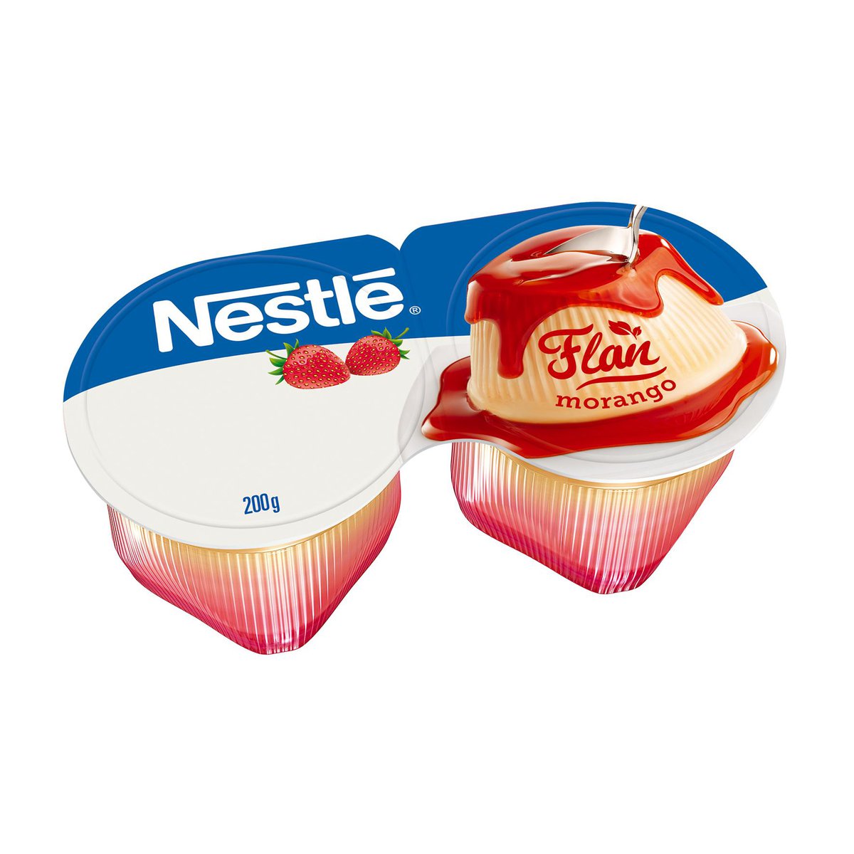 Flan Baunilha com Calda Morango Nestlé 2 Unidades 200g