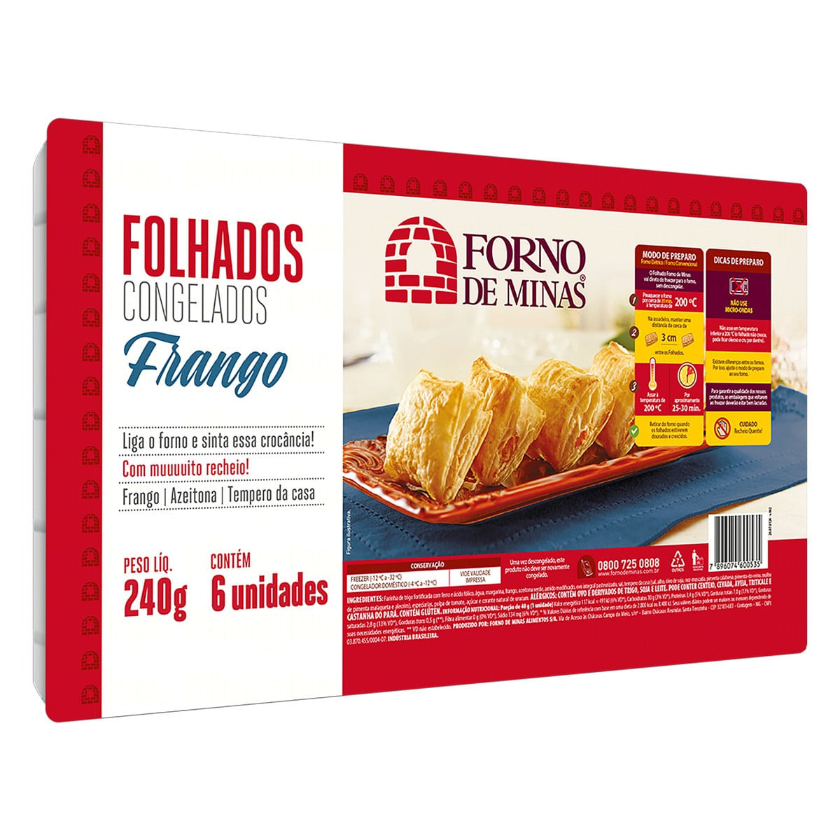 Folhado de Frango Forno de Minas 6 Unidades 240g