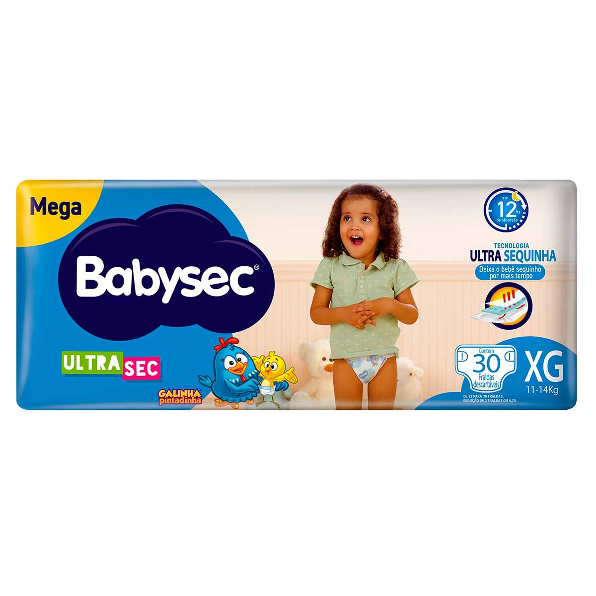 Fralda Descartável Babysec XG Ultra-SecMega 30 Unidades