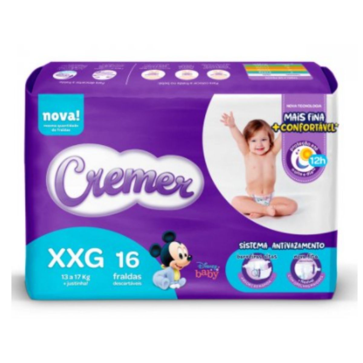 Fralda Descartável Infantil Cremer Magic Care XXG Pacote 16 Unidades