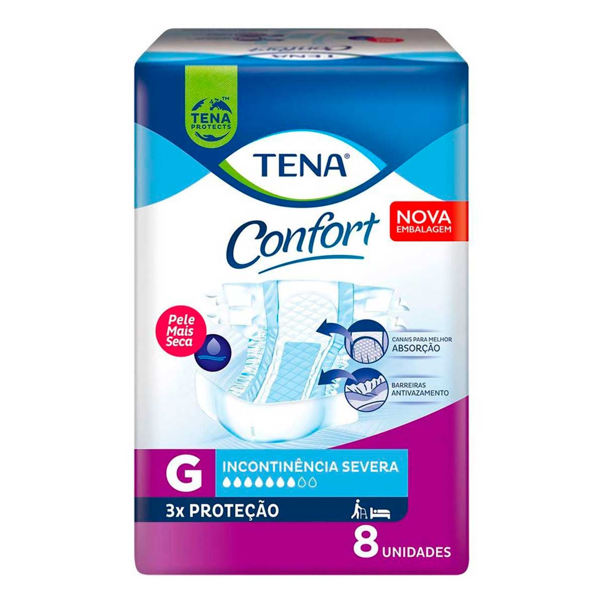 Fralda Geriátrica G Tena Confort 8 Unidades