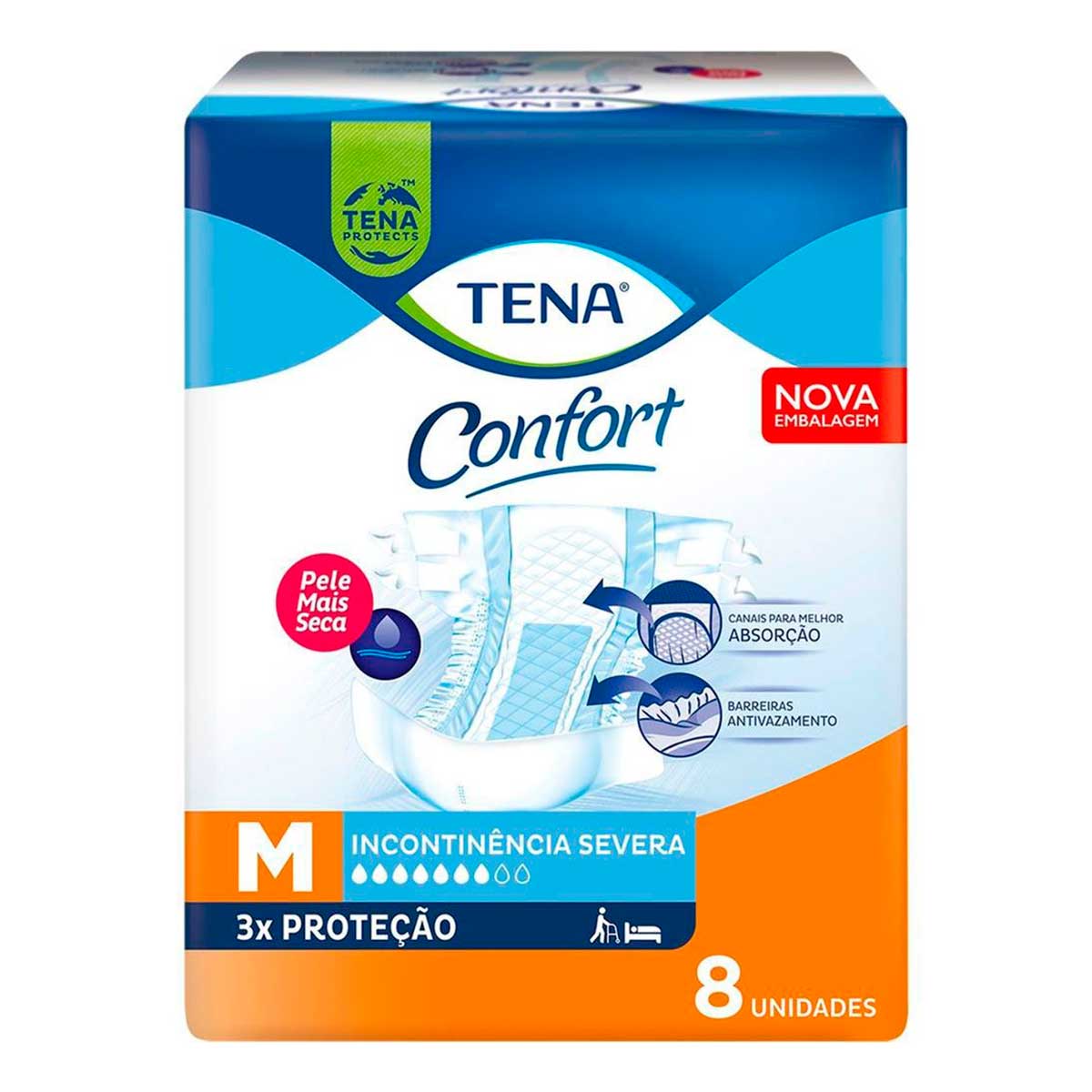 Fralda Geriátrica M Tena Confort 8 Unidades