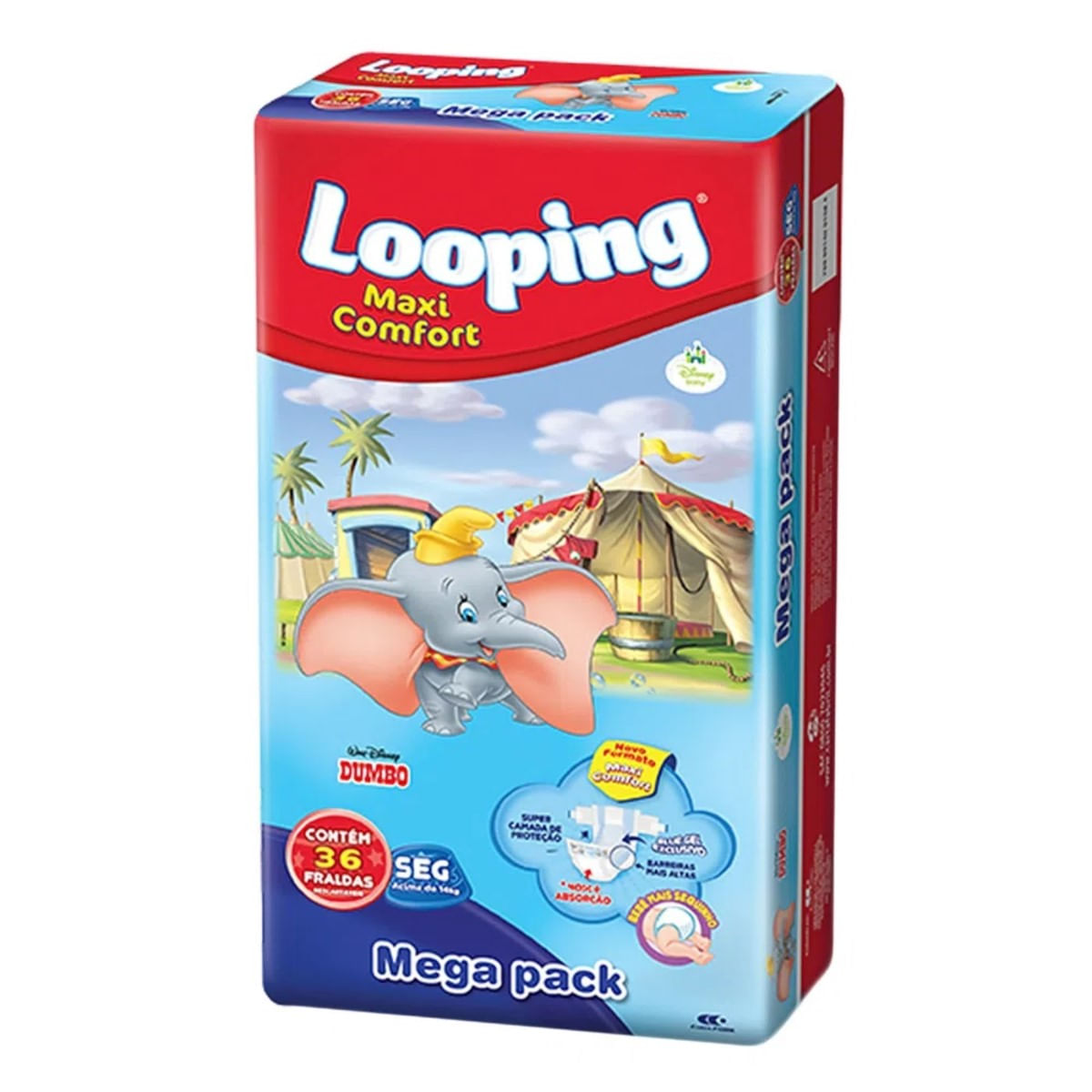 Fraldas Looping Maxi Confort Mega Pack Tamanho XXG 36 unidades