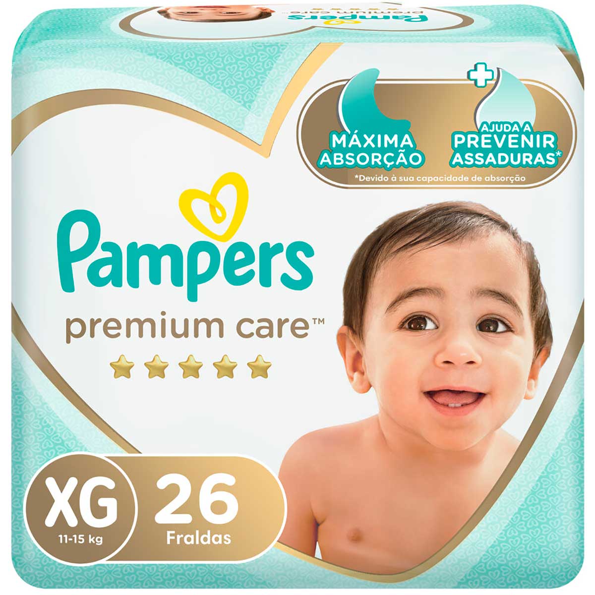 Fralda Pampers XG Premium Care Mega - 26 Unidades