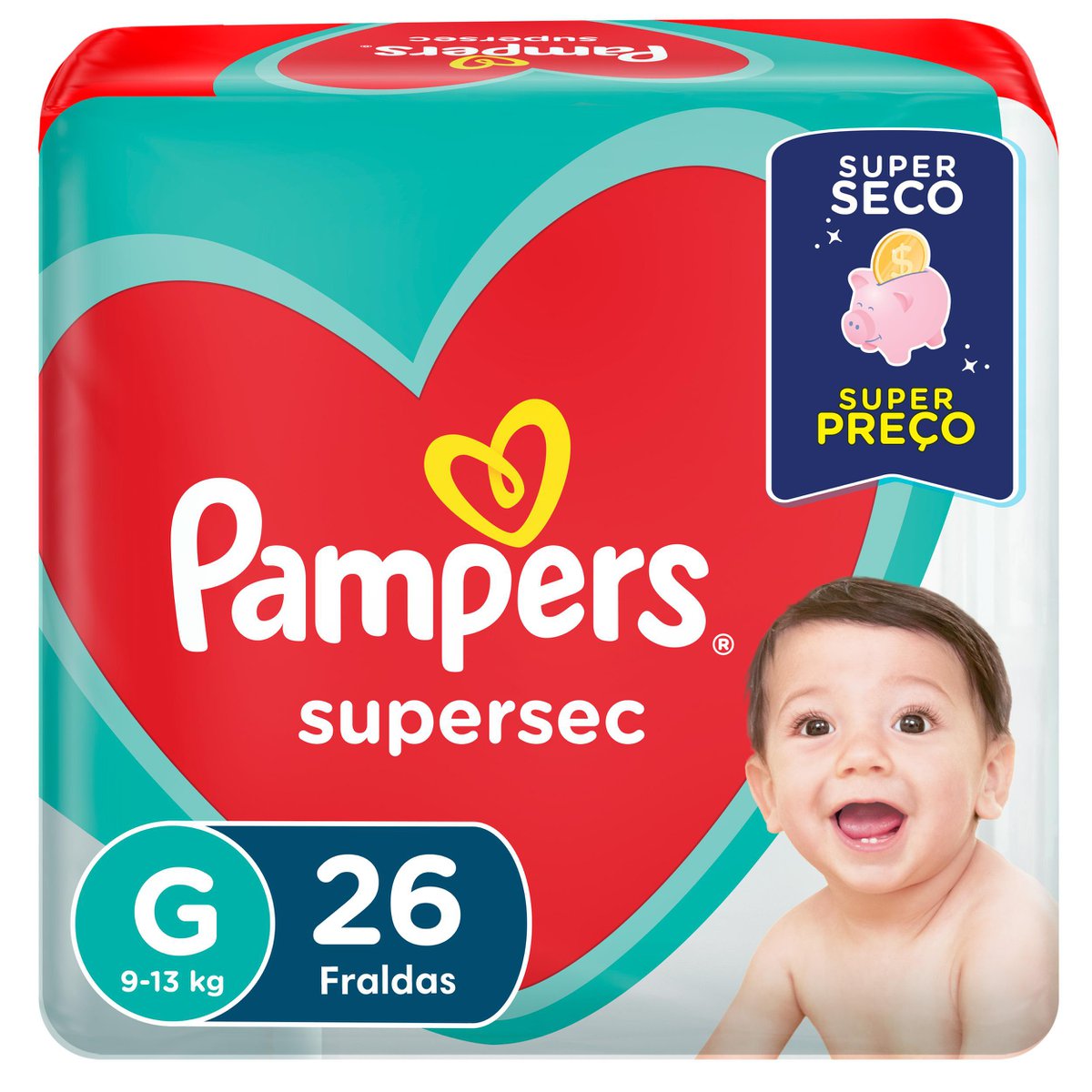 Fraldas Pampers Supersec G 26 Unidades