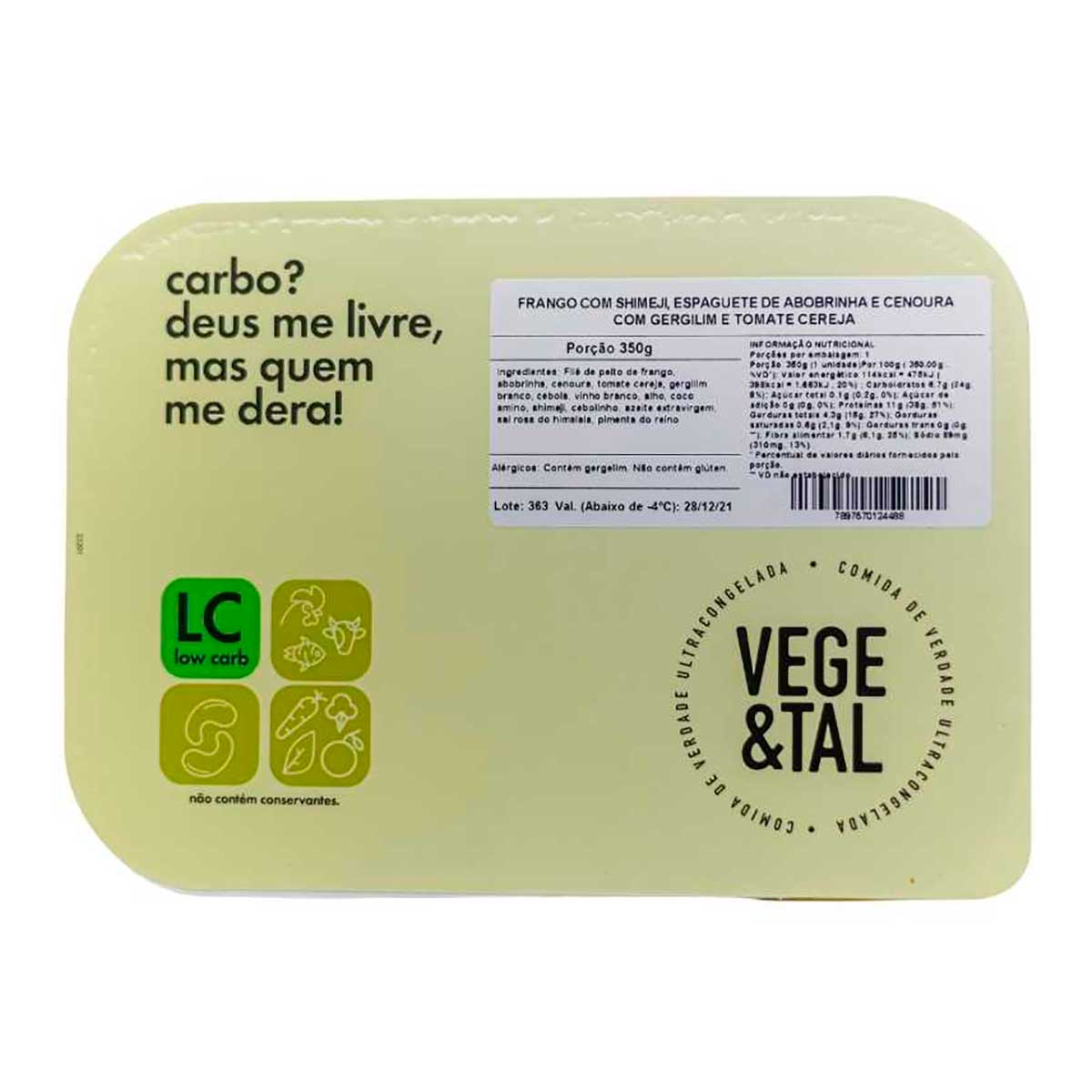 Frango Shimeji Legumes Vege &amp; Tal 350 g