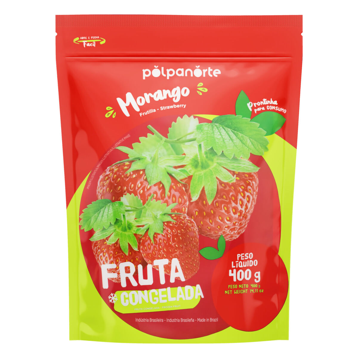 Morango Congelado Polpanorte Pouch 400 g