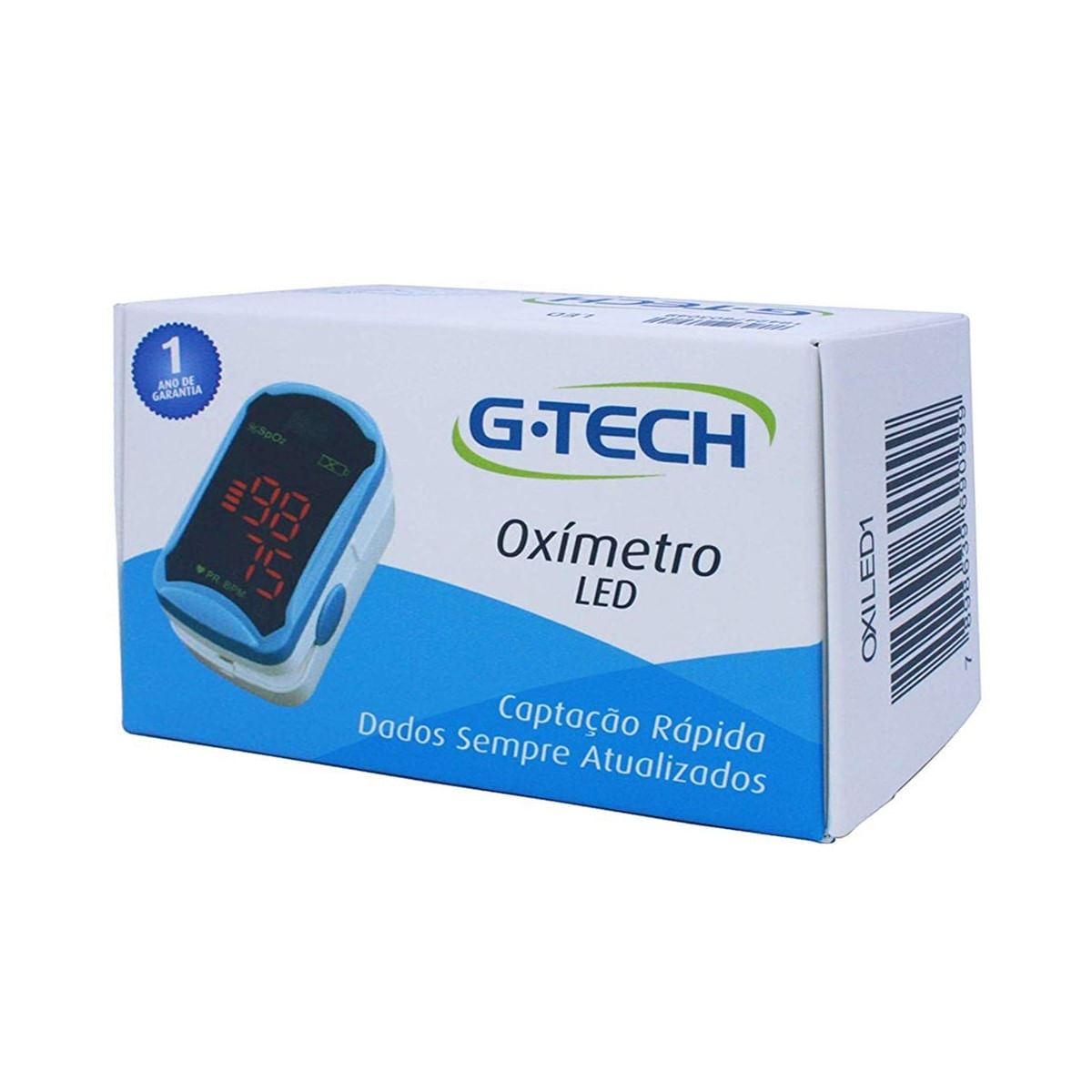 Oxímetro de Dedo Portátil Adulto Azul G-Tech OXILED1