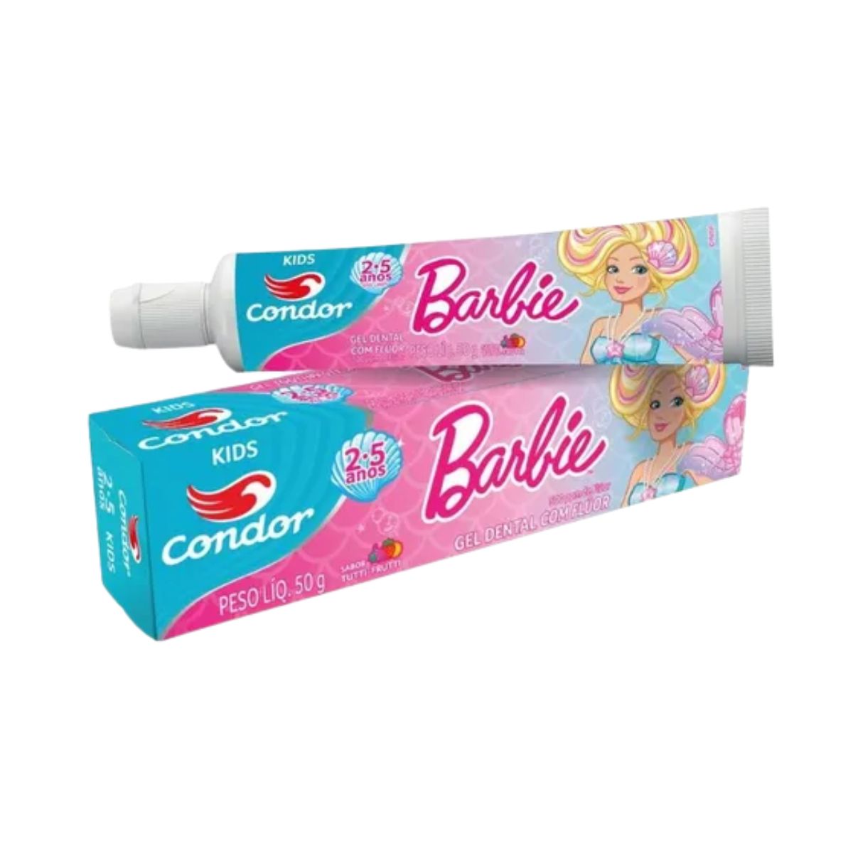 Creme Dental Barbie Kids com Flúor Tutti Frutti Condor 50 g