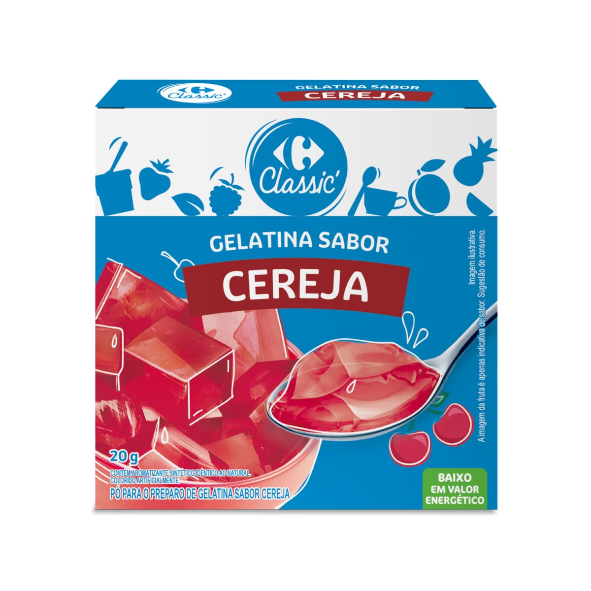 Gelatina Sabor Cereja Carrefour Classic 20 g