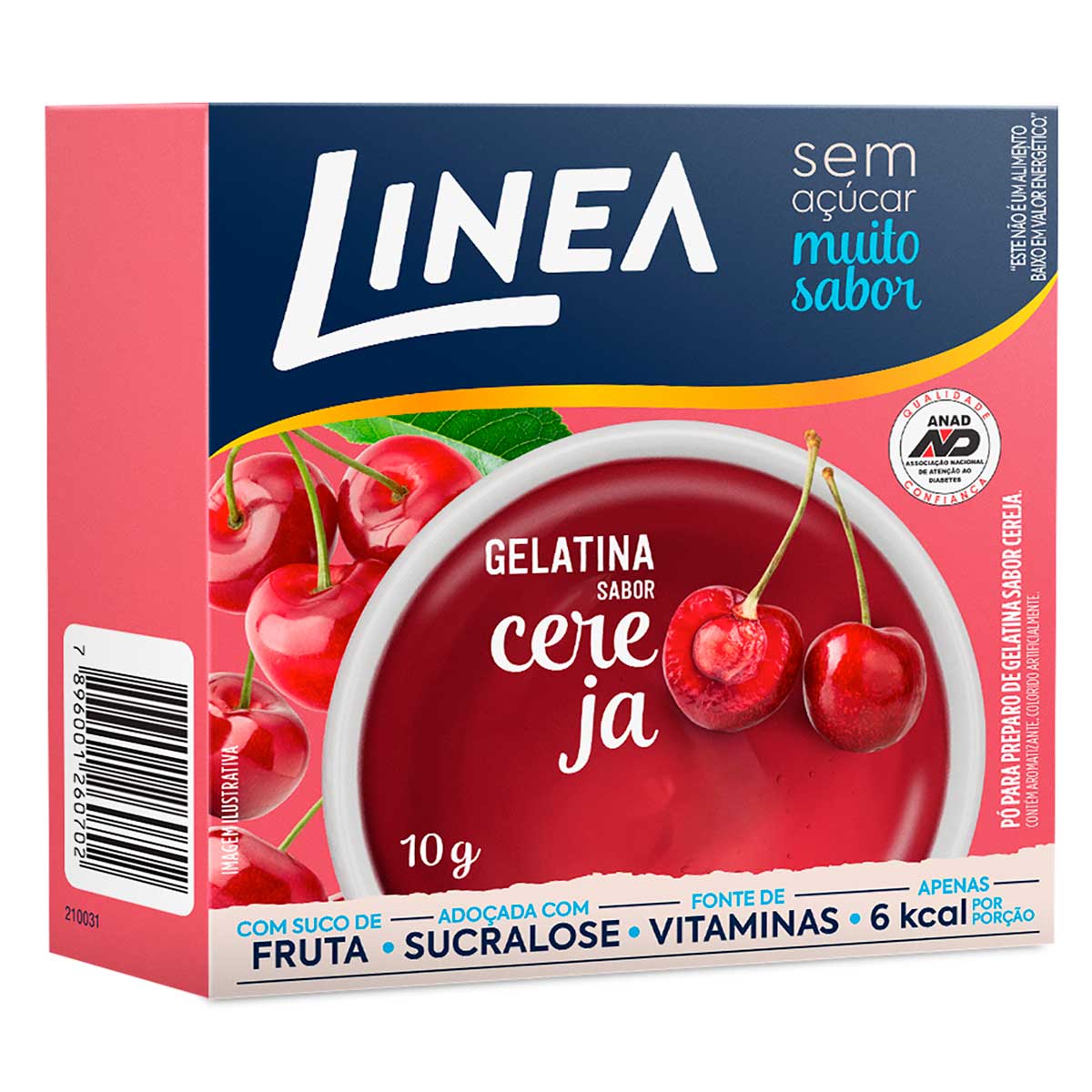 Gelatina Sabor Cereja Linea 10g