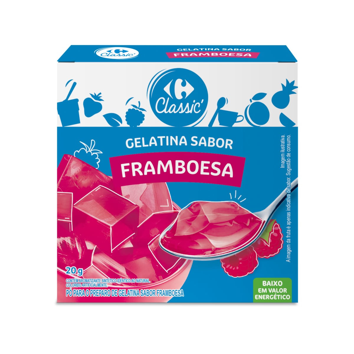 Gelatina Sabor Framboesa Carrefour Classic 20 g