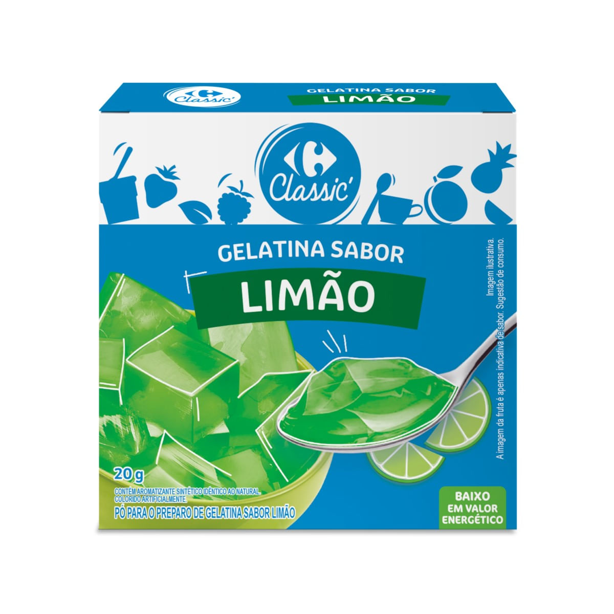 Gelatina Sabor Limão Carrefour Classic 20 g