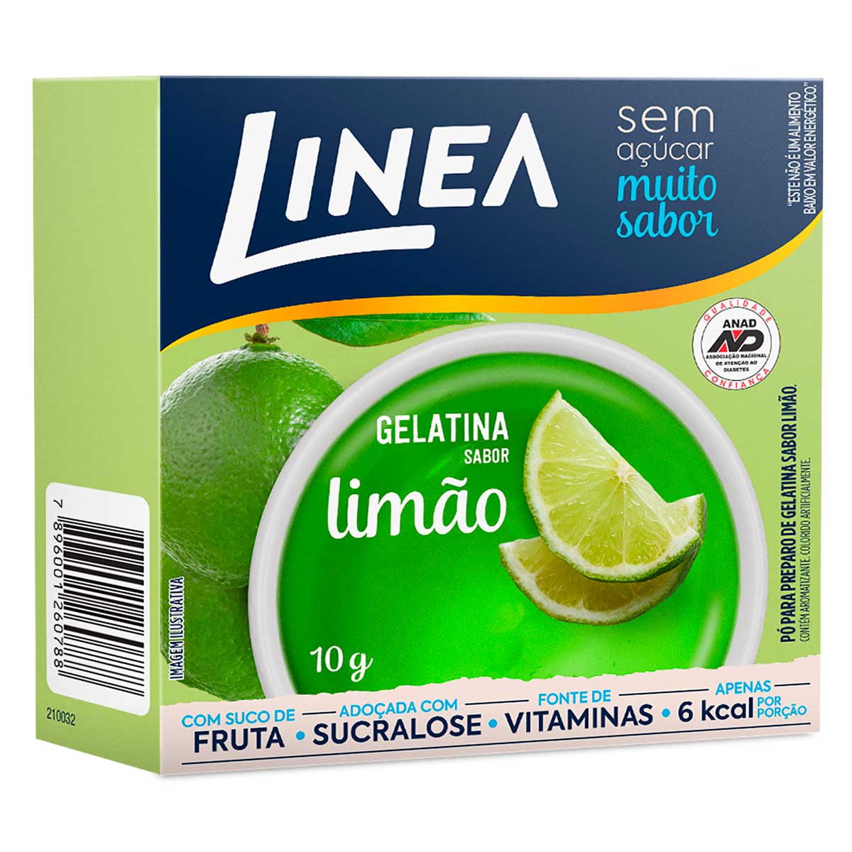 Gelatina Sabor Limão Linea 10g