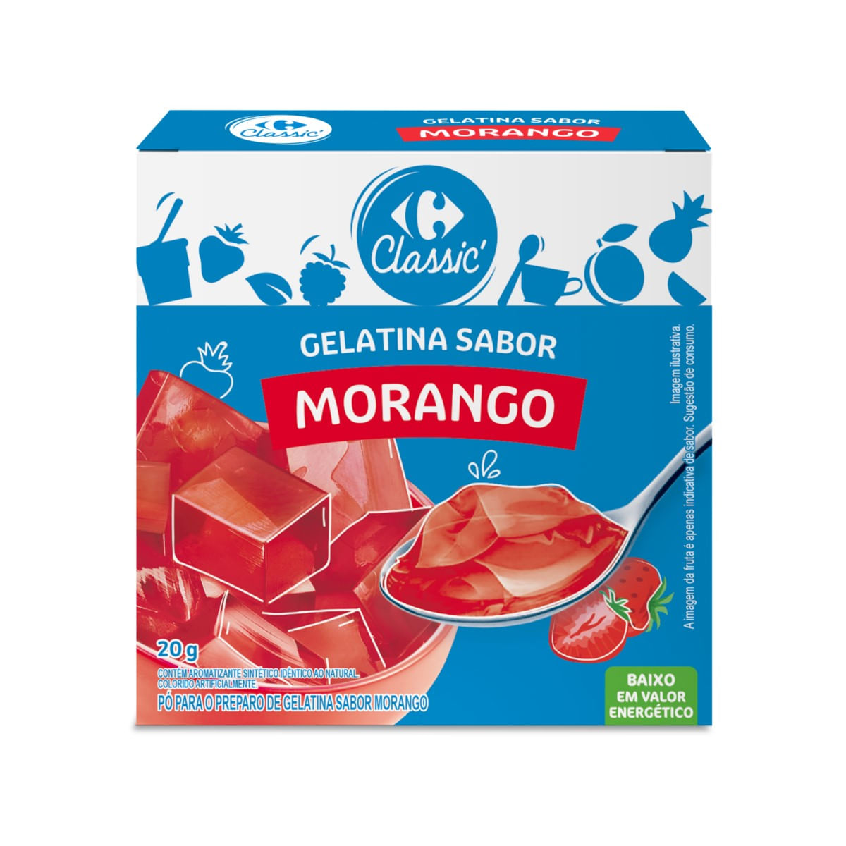 Gelatina Sabor Morango Carrefour Classic 20 g